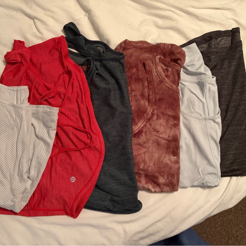 Lululemon Tanks + Mixed Neutral Tops Bundle